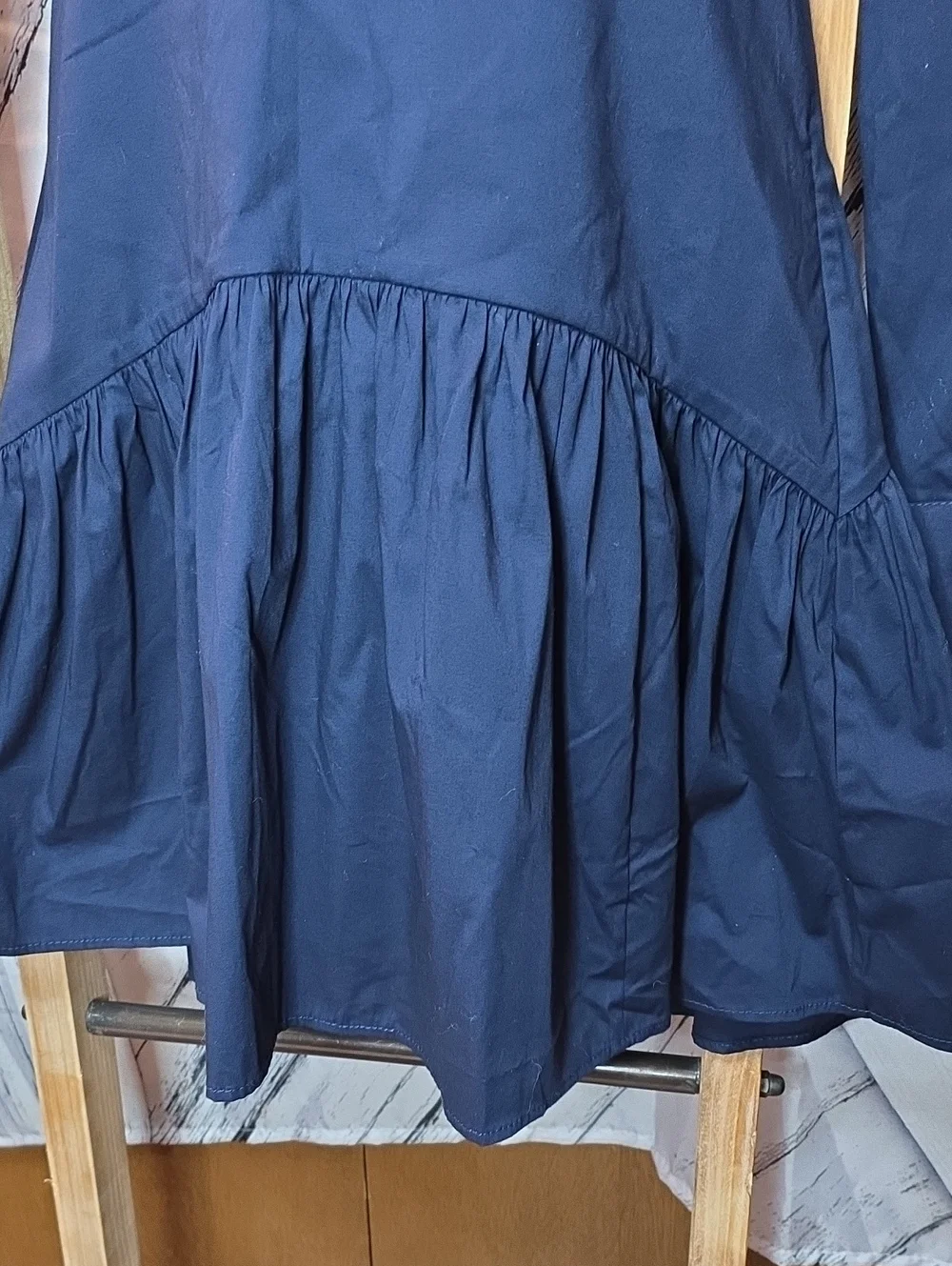 Staud Rocco Navy Mini Shirt Dress Size 4 - Picture 4 of 7